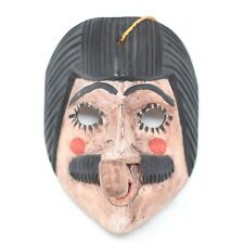San Simon Mask with Pipe, Hand Carved in Guatemala, Fair Trade Traditional Folk 