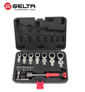 20pc 8-19mm Interchangeable Flex Ratchet Crowfoot Wrench,Screwdriver Bits Set - Picture 1 of 6