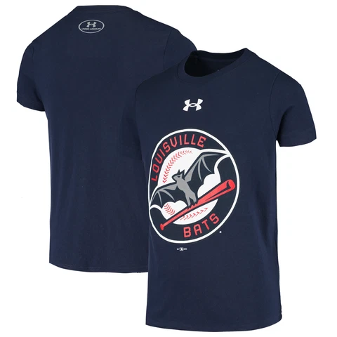 Youth Under Armour Navy Louisville Bats Team Logo T-Shirt Cover