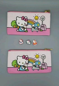 5pc Hello Kitty 3 CROC Charms and Back To School 2 Pencil Pens Accessories Lot - Picture 1 of 6