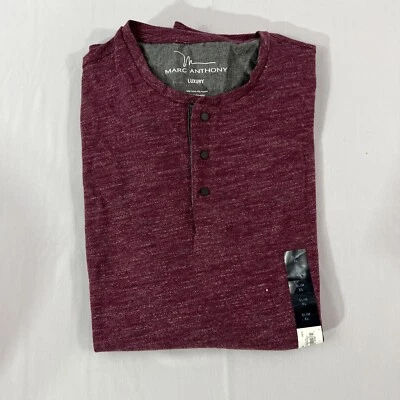 Marc Anthony Mens Luxury Long Sleeve Burgandy Cotton Polyester Blend Button Snap - Image 1 of 4