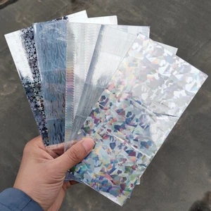 10PCS Silver Fish Scale Sticker 10x20cm Holographic Laser Sticker DIY Craft - Picture 1 of 10
