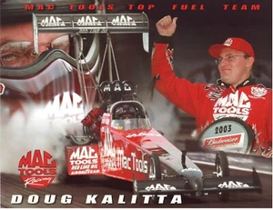 Vintage Posterkarte 2003 Doug Kalitta NHRA Top Fuel Dragster Mac Tools Racing - Bild 1 von 2
