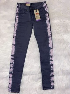 Levi Strauss co girls 10 denim legging adjustable waist stretch pink side dye - Picture 1 of 10