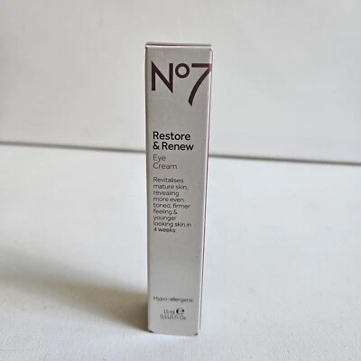 No7 Restore and Renew Eye Cream 15ml Hypoallergenic New - Image 1 of 4