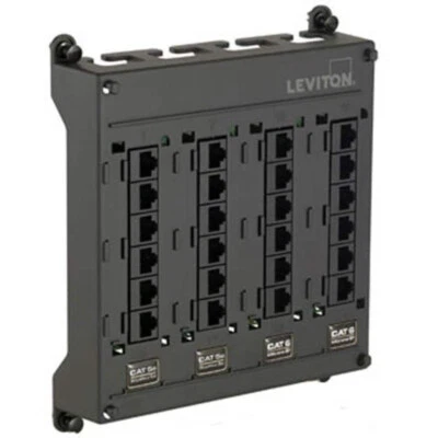 Structured Media Twist and Mount Patch Panel with 12-Cat 5e Ports/12-Cat 6 Black - Image 1 of 4