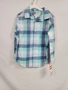 Boys' Long Sleeve Button-Down Shirt - Cat & Jack Navy/White S - Picture 1 of 17