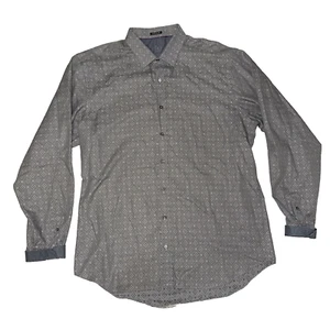 Schönes Langarmhemd Herren XL Bugatchi blau geometrisches Design mit Knöpfen - Bild 1 von 17
