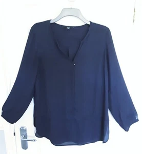 F&F Women's Sz 20 Thin Navy Polyester Blouse - Picture 1 of 18