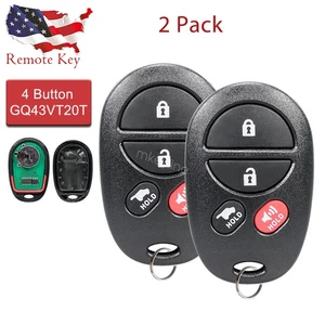 2 For 2008 - 2018 Toyota Sequoia Keyless Entry Remote Key Fob GQ43VT20T 4 Button - Picture 1 of 8