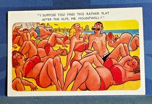 Saucy Comic Postcard 1960s Bathing Beauty Bikini Big Boobs Alps Innuendo - Bild 1 von 2