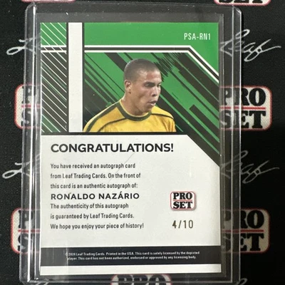 2024 Leaf Collective Ronaldo Nazario Blue Shimmer Pro Set 4/10 Auto Brazil - Image 1 of 2
