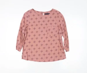 Marks and Spencer Pink Geometric Women's Blouse Size 10 - Picture 1 of 12