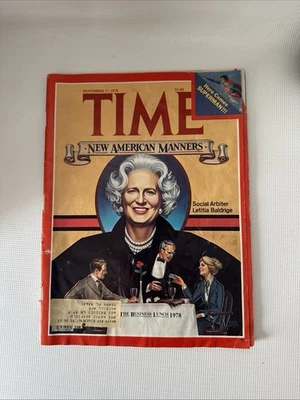 Time Magazine November 27, 1978 American Manners Letitia Baldrige Superman!   - Image 1 of 4