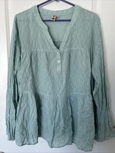 Anthropologie Dolan helltürkis Clip Punkte Top abgestuft Strick hinten Gr. 2X - Bild 1 von 11