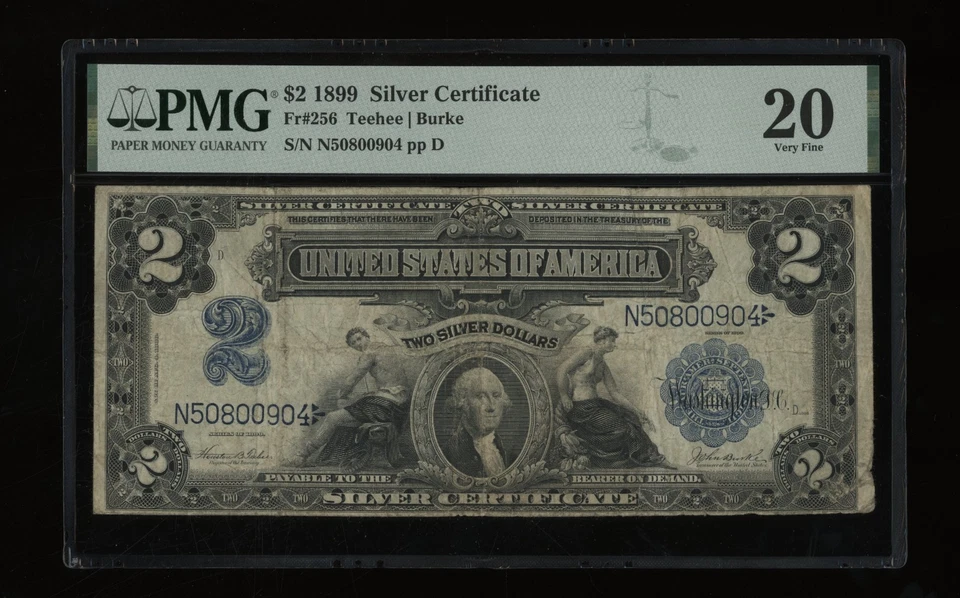 DBR 1899 $2 Silver Certificate Fr. 256 (aka porthole) PMG VF-20 Serial N50800904 - Image 1 of 2