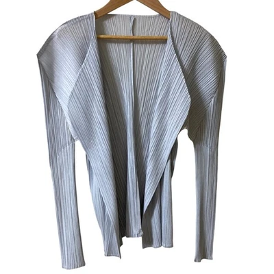 PLEATS PLEASE ISSEY MIYAKE Cardigan PP55-J0101 Size 4 Gray Women USED - Image 1 of 4