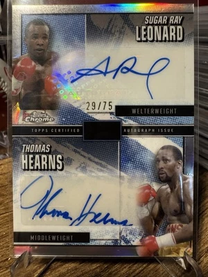 2024 Topps Chrome Boxing SUGAR RAY LEONARD/THOMAS HEARNS Stablemates /75 🥊 - Image 1 of 2