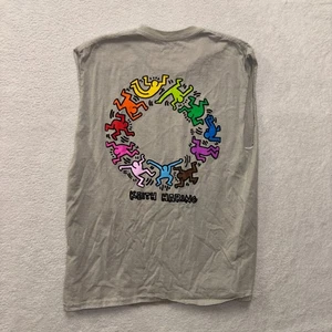 Keith Haring Shirt Herren Large hellbraun ärmellos Tank Top Regenbogen Farbe Kreis Logo - Bild 1 von 7