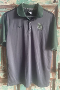 Baylor Bears NCAA Nike Dri-fit Polo Shirt Large Gray Green Black University - Picture 1 of 18