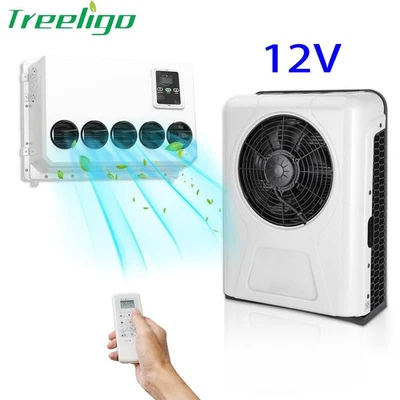 12V Electric Split Air Conditioner Cab AC Unit Kit For Truck Semi Bus RV Caravan - Image 1 of 4