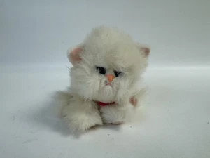 Vintage 1992 Tyco Kitty Kitty Kittens 14" White Persian Cat Purring Plush W/ Bow - Picture 1 of 8