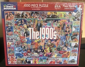 1990s 90s Pop Culture 1000 Piece Jigsaw Puzzle White Mountain Kids Family Teens - Picture 1 of 4