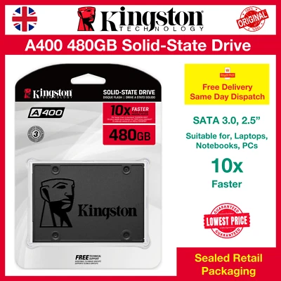 Kingston A400 480GB SATA lll SSD 2.5" SSD, SA400S37/480G, Free Delivery - Image 1 of 4