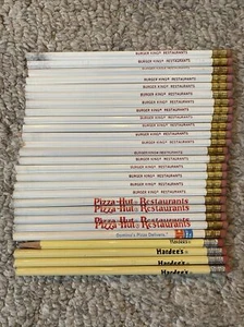 Vtg Lot of 27 Advertising Pencils - Burger King/Hardee’s/Domino’s/Pizza Hut - Picture 1 of 14
