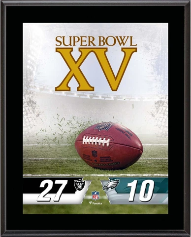 Oakland Raiders vs Philadelphia Eagles Super Bowl XV 10.5" x 13" Plaque Cover
