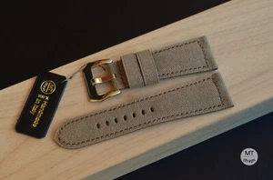 27 mm Cinturino artigianale canvas pelle imbottito Pam Italy Handmade Strap Band - Picture 1 of 17
