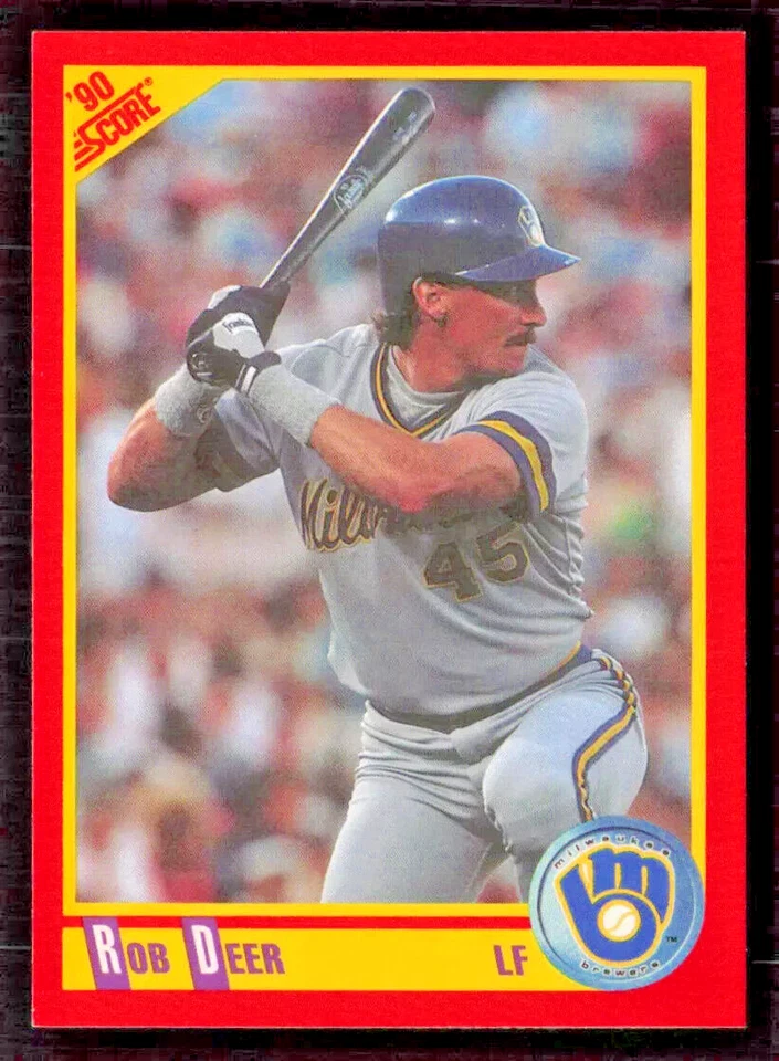 1990 Score  #390  Rob Deer   Outfield   Milwaukee Brewers  FREE shipping - Image 1 of 1
