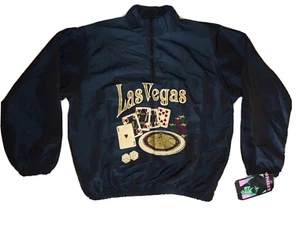 Rare Vintage 90s Surf Style Las Vegas Poker Wiseguy Windbreaker JACKET OS Nwt - Bild 1 von 10