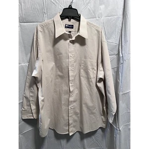 Peter Kent Miami Button Down Hemd Classic Popeline Dress Shirt Beige 18-33 Big - Bild 1 von 4