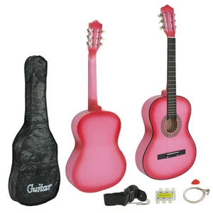 Star Kids Acoustic Beginner Guitar 38 Inches Pink with Bag, Strings & Picks - Picture 1 of 9