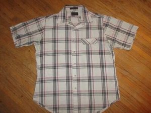 vtg 1980s 1990s LEVIS SHORT SLEEVE PLAID SHIRT Button Front Mens LARGE - Picture 1 of 3