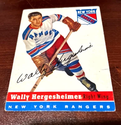 1954 - 55 Topps #22 W. Hergeshimer New York Rangers - Image 1 of 2