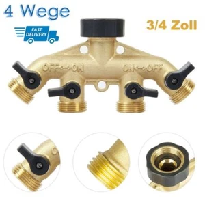 2-4Wege Fach Verteiler Wasserverteiler 3/4" Gartenschlauch Wasserhahn Ventil DHL - Bild 1 von 15
