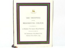 1974 Trooping of the Regimental Colour 1st Battn Queen Royal Regiment Programme