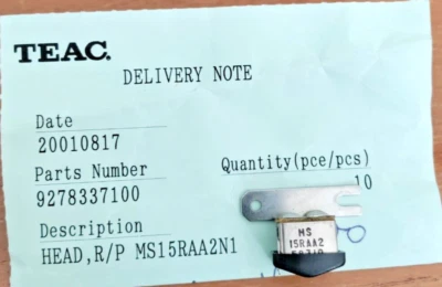 R/P HEAD  NEW  for Tascam  102,Teac v-600 Series  ORIGINAL  PN.9278337100 - Image 1 of 2