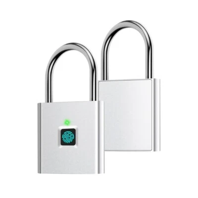 Smart USB-C Rechargeable Fingerprint Padlock Lightweight Secure Hassle-Free Lock - image 1 of 4