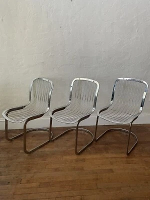 Mid Century Modern Italian Cantilever Dining Chairs by Gastone Renaldi for Cidue - Image 1 of 4