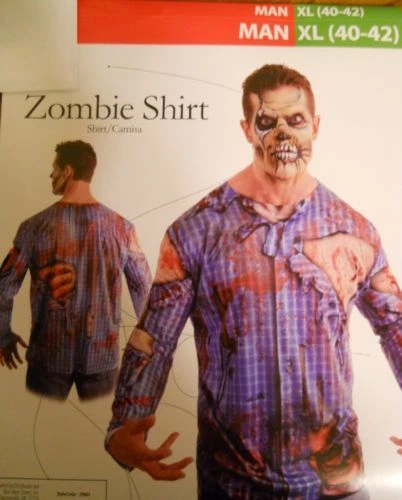 Camisa Disfraz Zombie Undead Hombre Adulto Talla XL 40-42 Foto 1 de 1