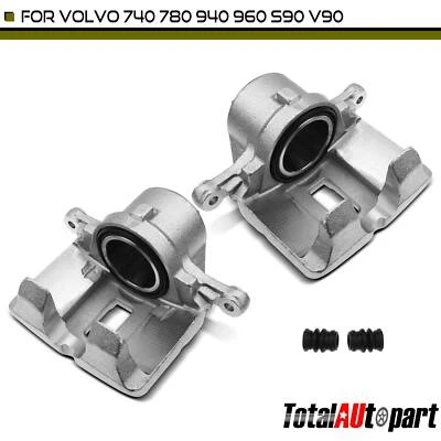 2x Pinza de freno de disco con pistón de metal para Volvo 740 780 940 960 S90 V90 delantero Foto 1 de 4