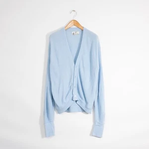 Vintage London Nebel Acryl Strickjacke Pullover Herren Large - Babyblau Used-Look - Bild 1 von 5