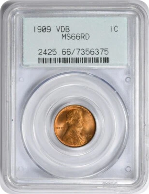 1909 VDB Lincoln Cent MS66RD PCGS - Image 1 of 2