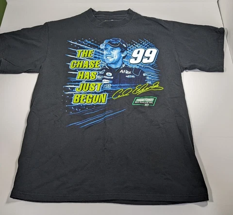 NASCAR Aflac Driver #99 2009 Tour T-shirt Large Double Sided Roush Fenway Cover