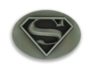 Vintage Superman Belt Buckle Men Gray Metal DC Comics Original Cosplay Halloween - Picture 1 of 9
