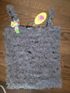 New Girls Boutique Top Dark Grey Ruffle tank BY Kaiya Eve Couture Size 12 - Picture 1 of 2