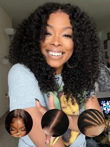 UNice Brazilian Curly Bye Bye Knots Precut Lace Wigs Human Hair Glueless Wear Go - Picture 1 of 8